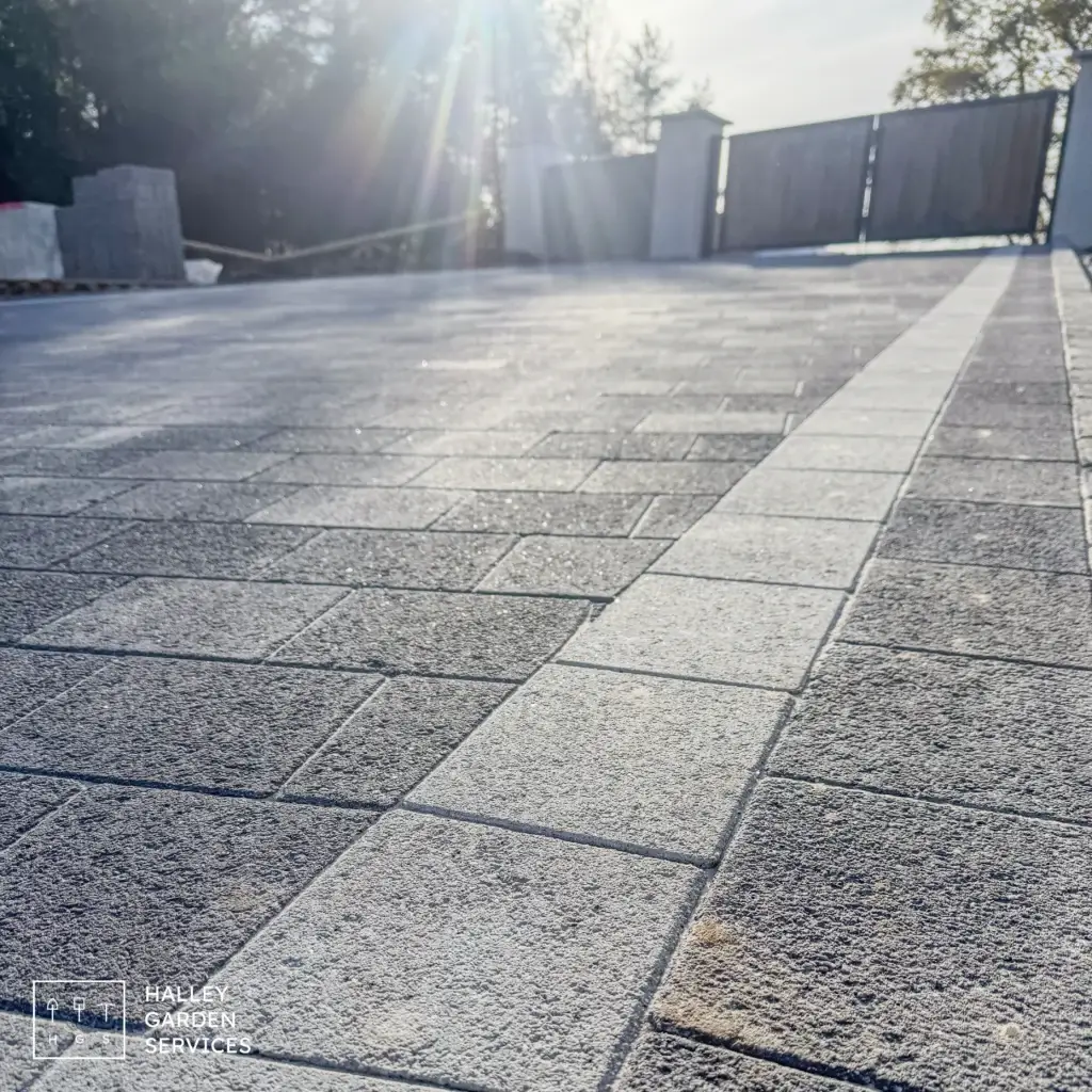 Granite block driveway renovation