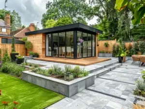 Garden Room with wide glass doors and windows