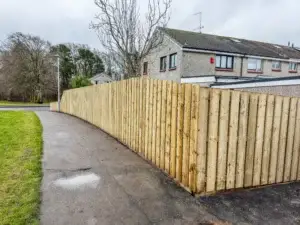 Timber fence in midlothian