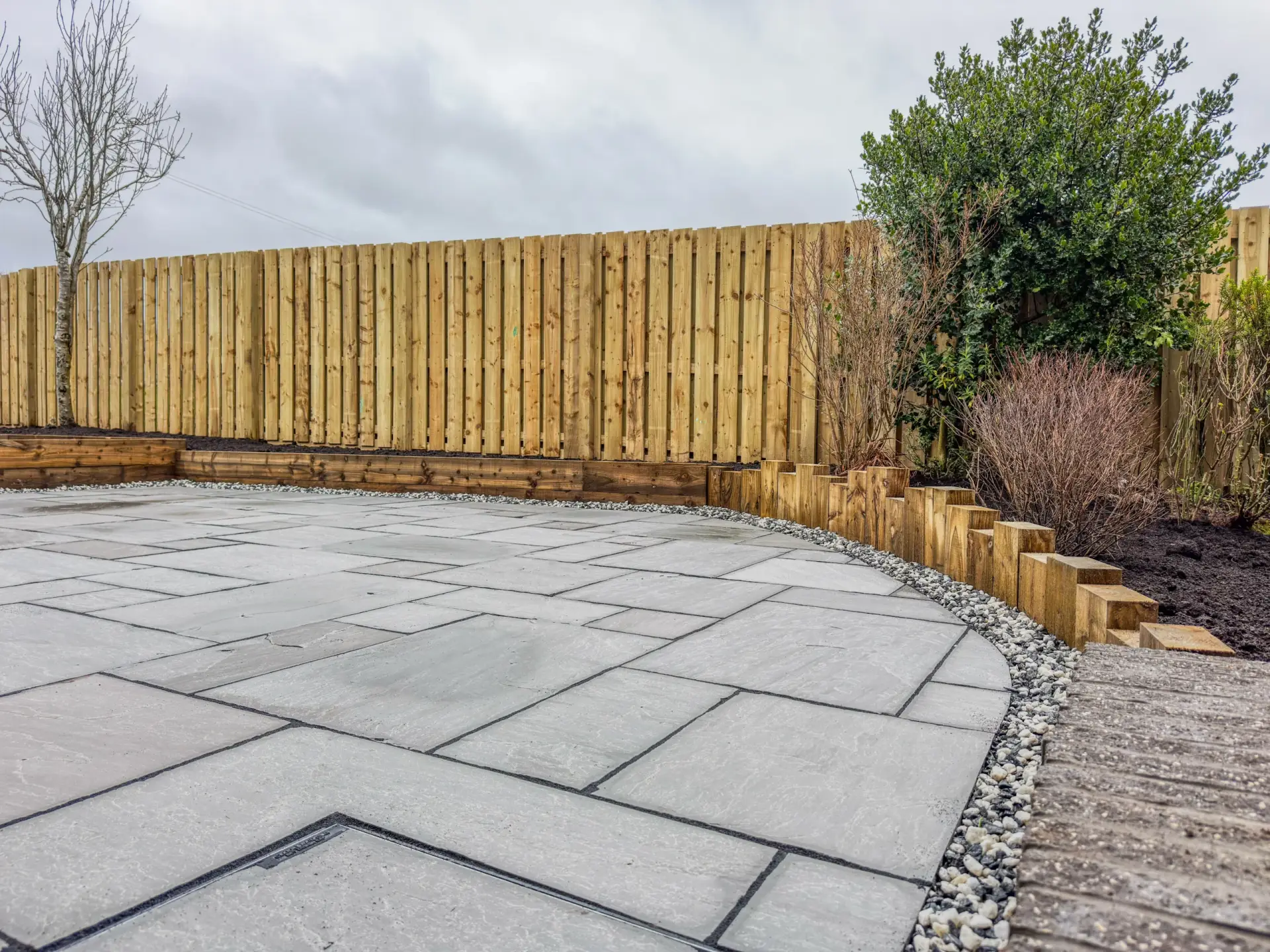 Timber gate and patio in Midlothian